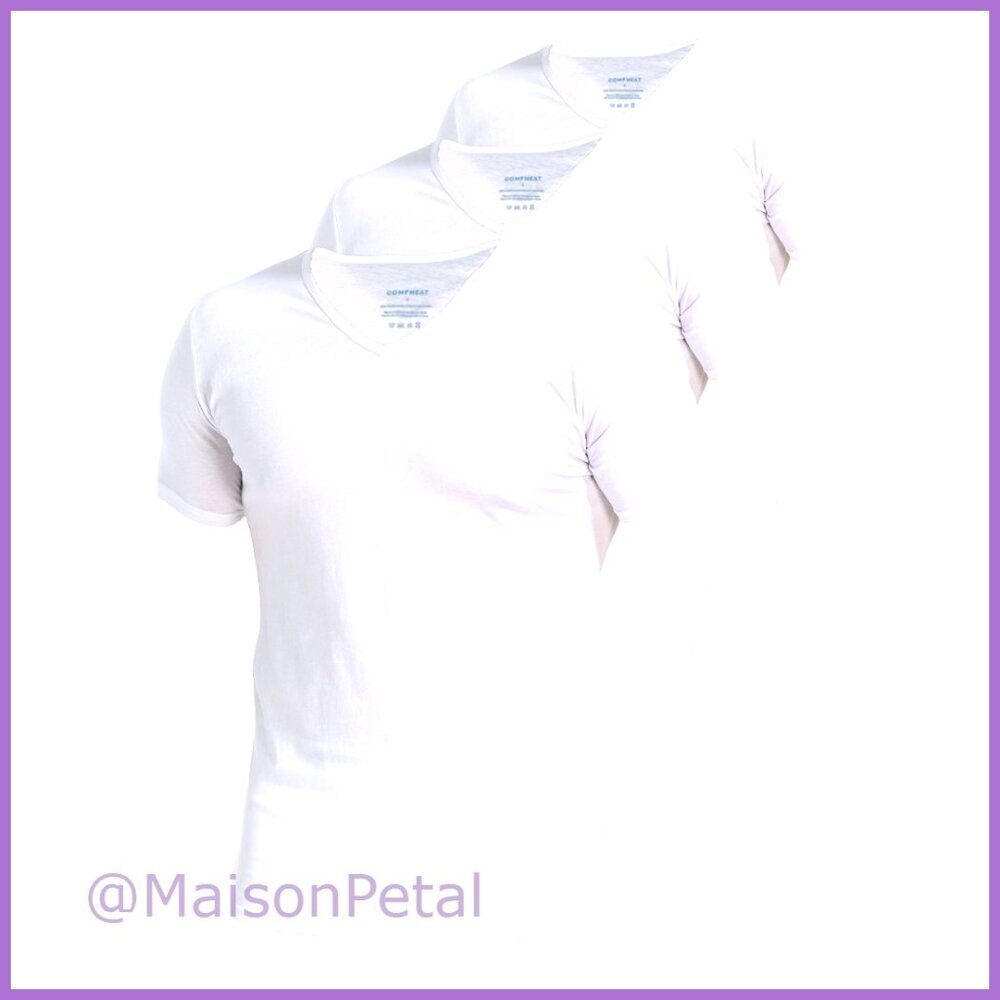 Stretchy Cotton Spandex V-Neck Undershirts 3-Pack